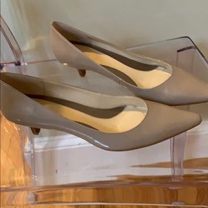 Calvin Klein nude kitten heel pumps
